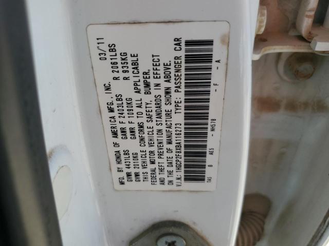 1HGCP2F8XBA116273 - 2011 HONDA ACCORD EXL თეთრი ფოტო 12