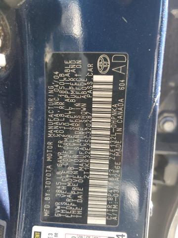 2T1KR32E35C320287 - 2005 TOYOTA COROLLA MA XR BLUE photo 12