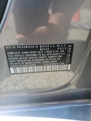 3VW2K7AJ2EM219062 - 2014 VOLKSWAGEN JETTA BASE 灰色 照片 12