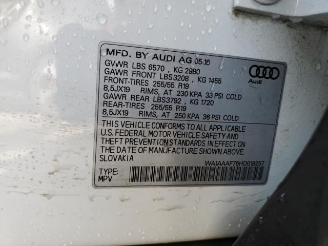 WA1AAAF76HD019257 - 2017 AUDI Q7 PREMIUM თეთრი ფოტო 14