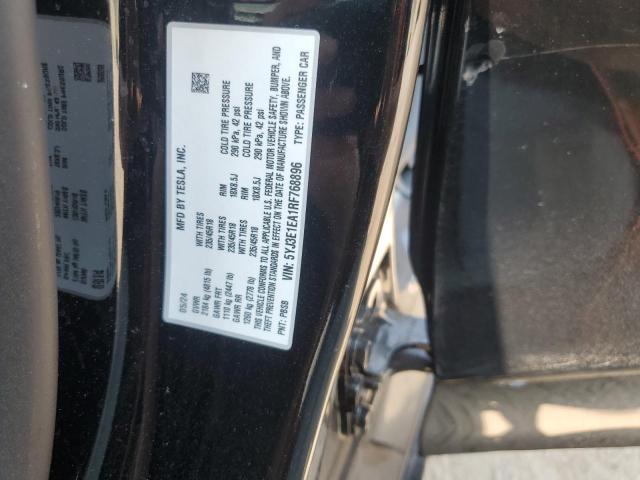 5YJ3E1EA1RF768896 - 2024 TESLA MODEL 3 BLACK photo 12