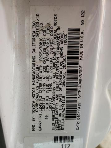 5TEUU4EN7AZ741118 - 2010 TOYOTA TACOMA ACCESS CAB Weiß Foto 12