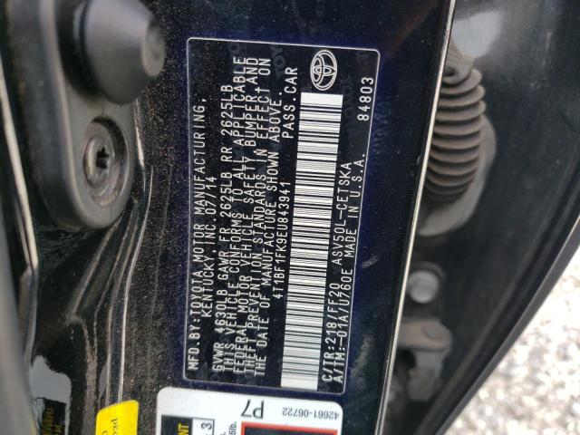 4T1BF1FK9EU843941 - 2014 TOYOTA CAMRY L შავი ფოტო 12