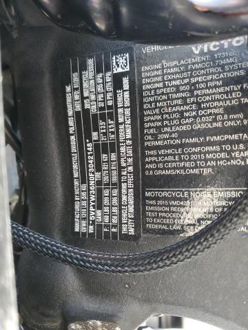 5VPYW36N0F3042148 - 2015 VICTORY MOTORCYCLES MAGNUM BLACK photo 8