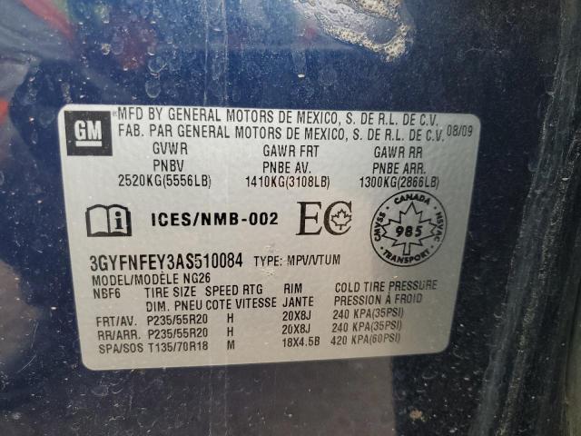 3GYFNFEY3AS510084 - 2010 CADILLAC SRX PREMIUM COLLECTION Azul foto 13