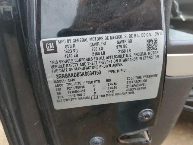 3GNBAADB5AS634753 - 2010 CHEVROLET HHR LS BLACK photo 12