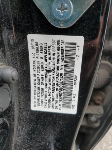 19XFB2F89DE071529 - 2013 HONDA CIVIC EX BLACK photo 12