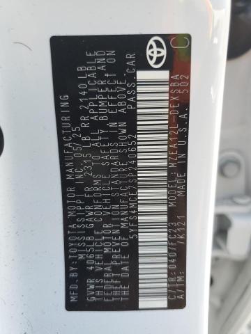 5YFS4MCE7SP240652 - 2025 TOYOTA COROLLA SE თეთრი ფოტო 12