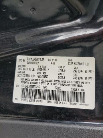 1D7HE42J66S632246 - 2006 DODGE DAKOTA SLT BLACK photo 12