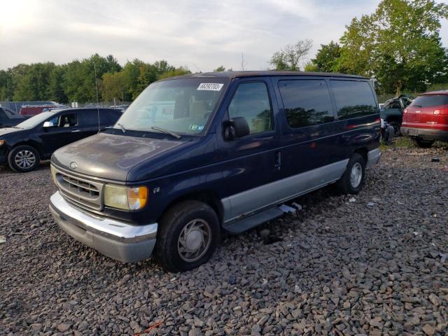 1FMRE11L02HA76017 - 2002 FORD ECONOLINE E150 WAGON BLUE photo 1