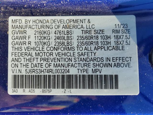 5J6RS3H74RL003204 - 2024 HONDA CR-V EXL 蓝色 照片 13
