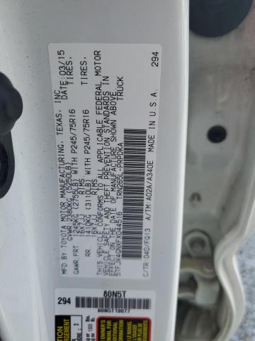 5TFJX4GNXFX044516 - 2015 TOYOTA TACOMA DOUBLE CAB PRERUNNER WHITE photo 12