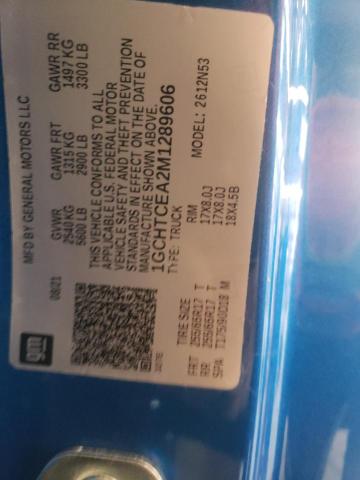 1GCHTCEA2M1289606 - 2021 CHEVROLET COLORADO LT BLUE photo 10