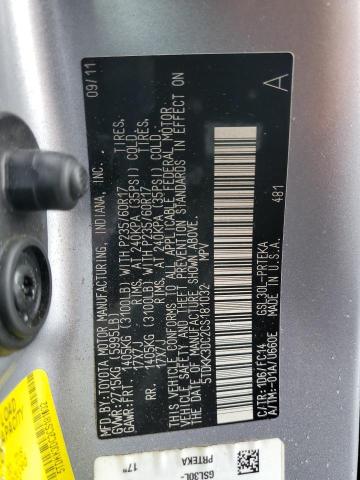 5TDKK3DC2CS181032 - 2012 TOYOTA SIENNA LE SILVER photo 13