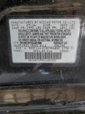 3N1AB7AP2GL681006 - 2016 NISSAN SENTRA S BLACK photo 12