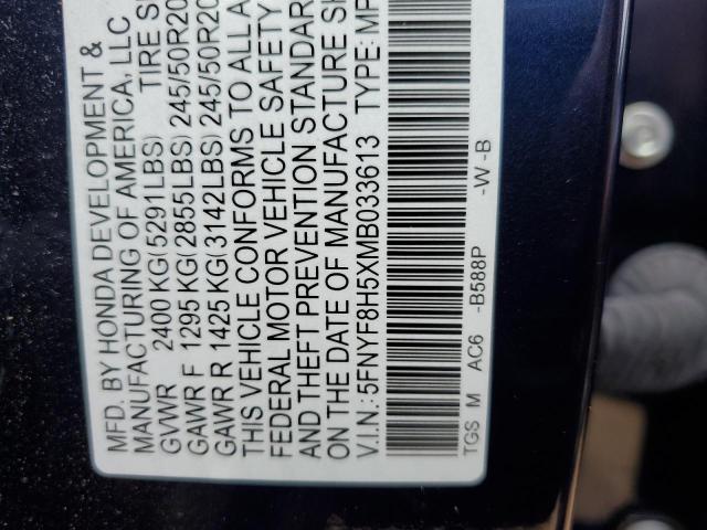 5FNYF8H5XMB033613 - 2021 HONDA PASSPORT EXL Mavi foto 12