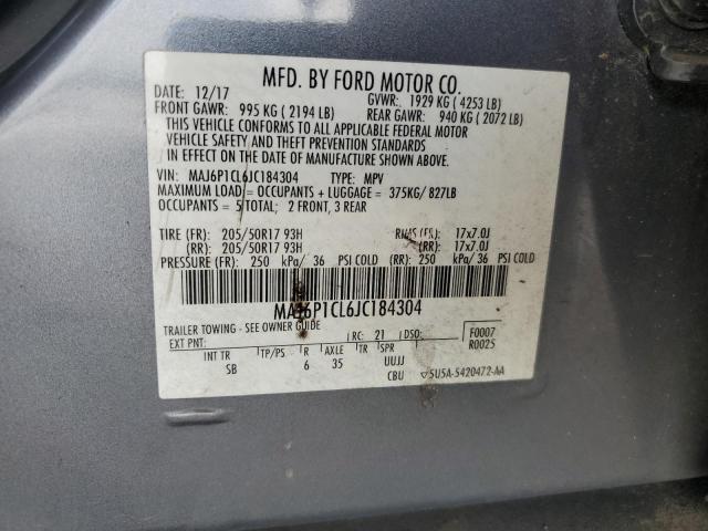 MAJ6P1CL6JC184304 - 2018 FORD ECOSPORT SES Boz foto 12