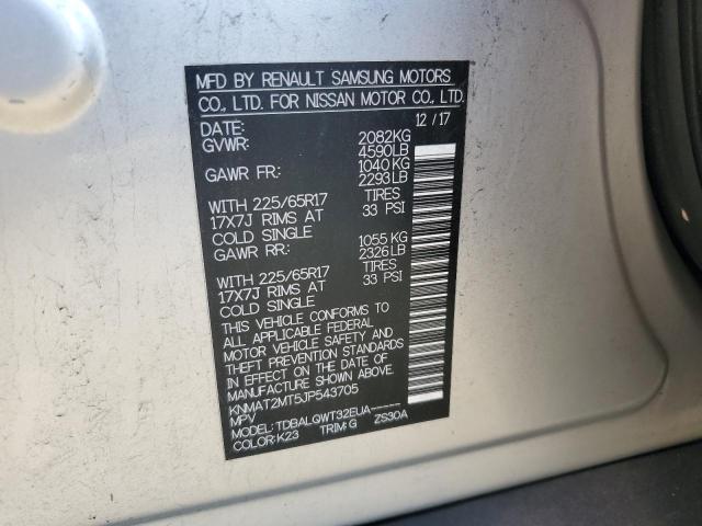 KNMAT2MT5JP543705 - 2018 NISSAN ROGUE S Сұр фото 13