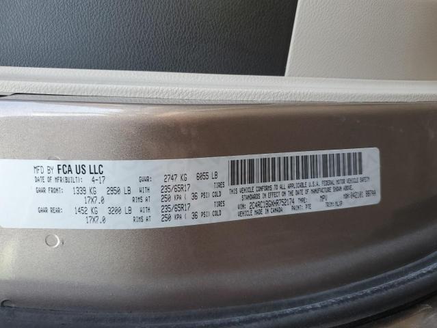 2C4RC1BGXHR752174 - 2017 CHRYSLER PACIFICA TOURING L 棕色 照片 14