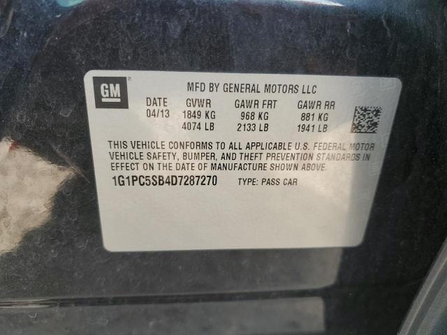 1G1PC5SB4D7287270 - 2013 CHEVROLET CRUZE LT GRAY photo 12