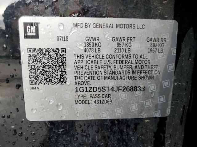 1G1ZD5ST4JF268833 - 2018 CHEVROLET MALIBU LT 黑色 照片 13