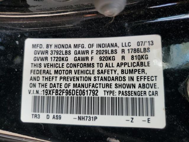 19XFB2F96DE061792 - 2013 HONDA CIVIC EXL 黑色 照片 12