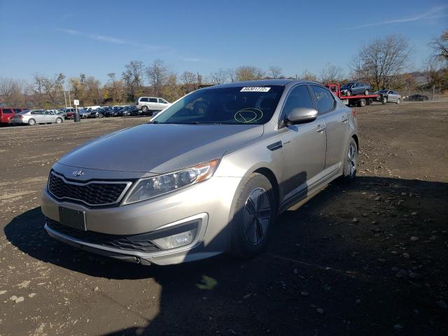 KNAGM4AD0D5058658 - 2013 KIA OPTIMA HYBRID SILVER photo 2