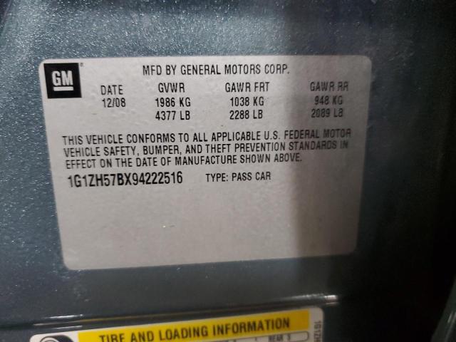 1G1ZH57BX94222516 - 2009 CHEVROLET MALIBU 1LT 蓝色 照片 12