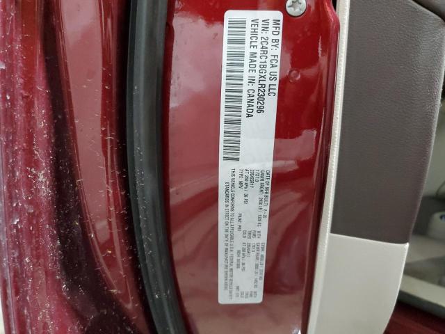 2C4RC1BGXLR230296 - 2020 CHRYSLER PACIFICA TOURING L წითელი ფოტო 12