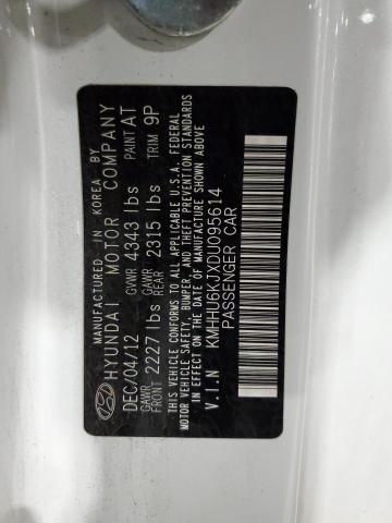 KMHHU6KJXDU095614 - 2013 HYUNDAI GENESIS CO 3.8L WHITE photo 12