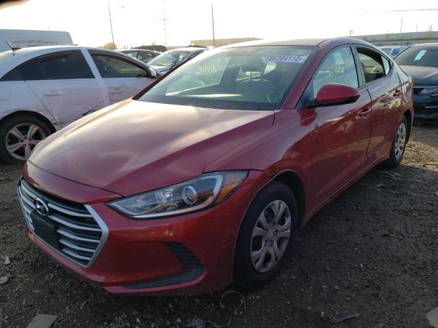 KMHD84LF4HU188328 - 2017 HYUNDAI ELANTRA SE RED photo 2