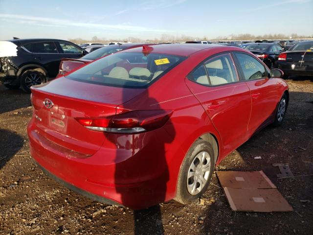 KMHD84LF4HU188328 - 2017 HYUNDAI ELANTRA SE RED photo 4