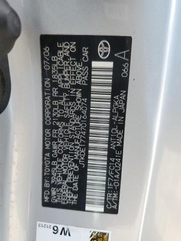 JTKDE177470164074 - 2007 TOYOTA SCION TC ვერცხლისფერი ფოტო 12