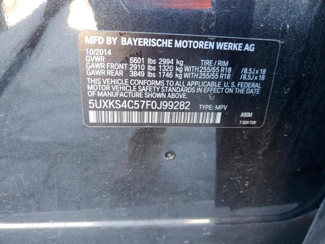 5UXKS4C57F0J99282 - 2015 BMW X5 XDRIVE35D GRAY photo 12