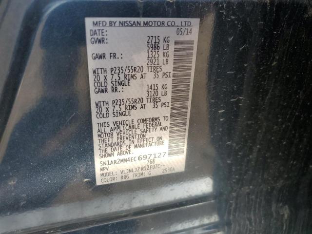 5N1AR2MM4EC697127 - 2014 NISSAN PATHFINDER S BLUE photo 13
