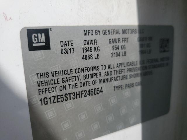 1G1ZE5ST3HF246054 - 2017 CHEVROLET MALIBU LT WHITE photo 13