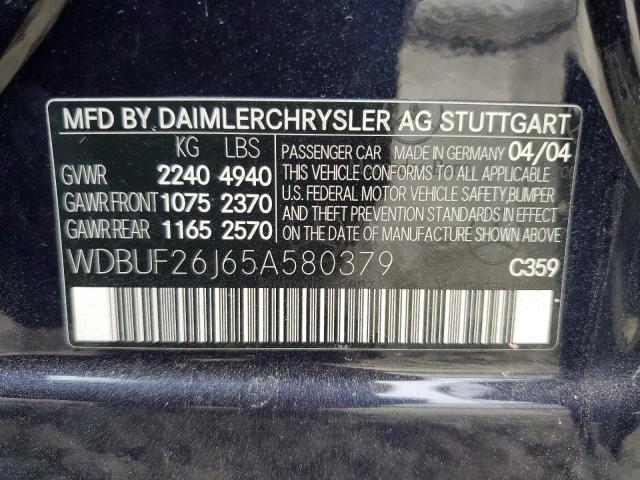 WDBUF26J65A580379 - 2005 MERCEDES-BENZ E320 320 CDI BLUE photo 12