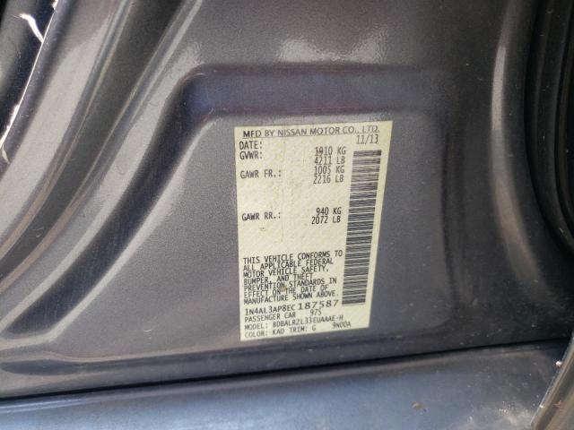 1N4AL3AP8EC187587 - 2014 NISSAN ALTIMA 2.5 GRAY photo 12