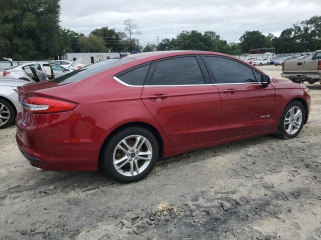 3FA6P0LU2JR235575 - 2018 FORD FUSION SE HYBRID RED photo 3