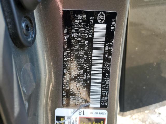 4T1BK1EB0EU078521 - 2014 TOYOTA AVALON BASE CHARCOAL photo 12