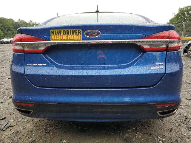 3FA6P0T90HR188987 - 2017 FORD FUSION SE BLUE photo 6