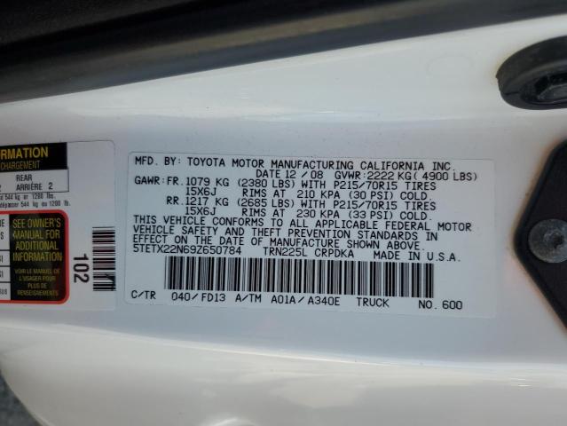 5TETX22N69Z650784 - 2009 TOYOTA TACOMA ACCESS CAB 白色 照片 13