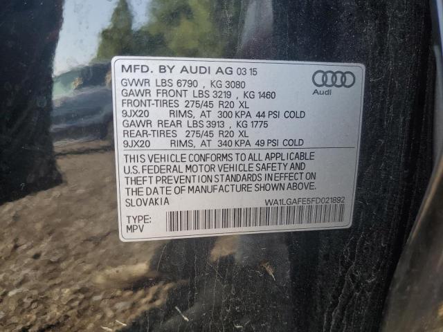 WA1LGAFE5FD021892 - 2015 AUDI Q7 PREMIUM PLUS Grafit foto 13