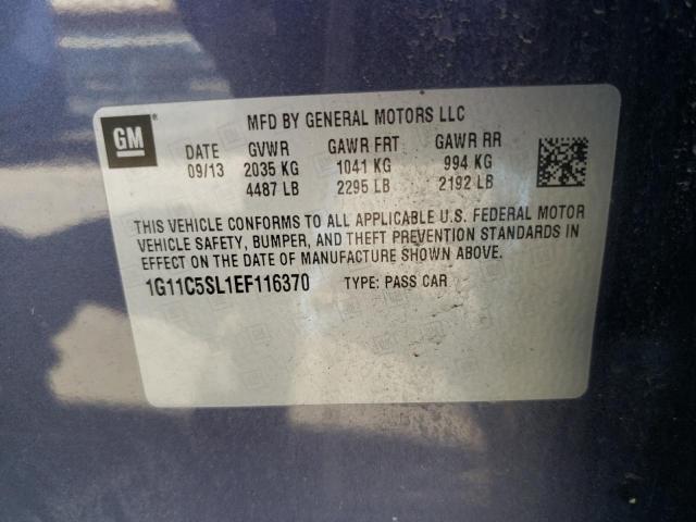 1G11C5SL1EF116370 - 2014 CHEVROLET MALIBU 1LT 蓝色 照片 12