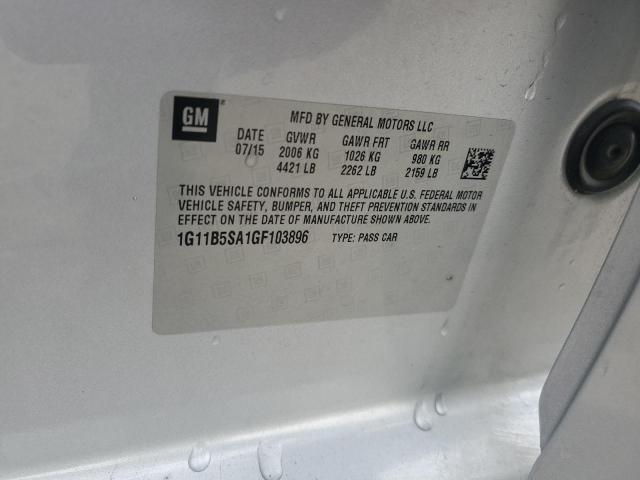 1G11B5SA1GF103896 - 2016 CHEVROLET MALIBU LIM LS Plata foto 12