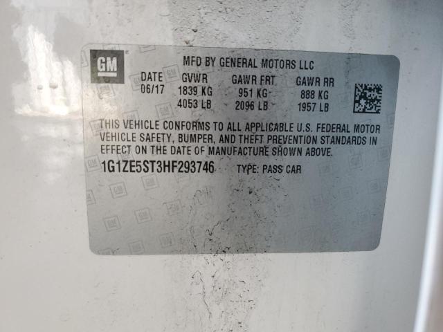 1G1ZE5ST3HF293746 - 2017 CHEVROLET MALIBU LT 白色 照片 12