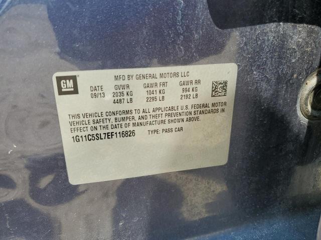 1G11C5SL7EF116826 - 2014 CHEVROLET MALIBU 1LT 灰色 照片 12