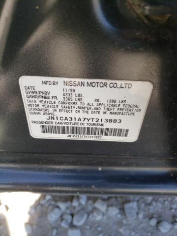 JN1CA31A7YT213883 - 2000 NISSAN MAXIMA GLE BLACK photo 12