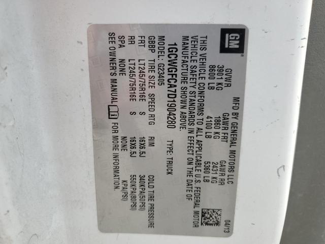 1GCWGFCA7D1904280 - 2013 CHEVROLET EXPRESS G2 თეთრი ფოტო 13