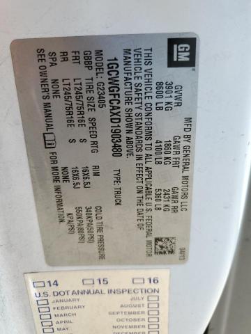 1GCWGFCAXD1903480 - 2013 CHEVROLET EXPRESS G2 WHITE photo 12